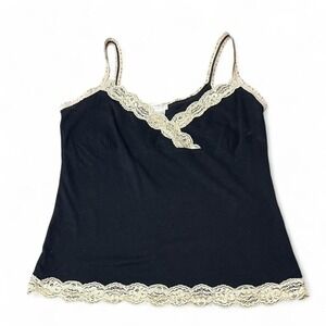 Black and gold lace cami top